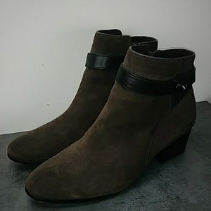 Coach Brown & Black Suede Ankle Boots Sz 9.5B